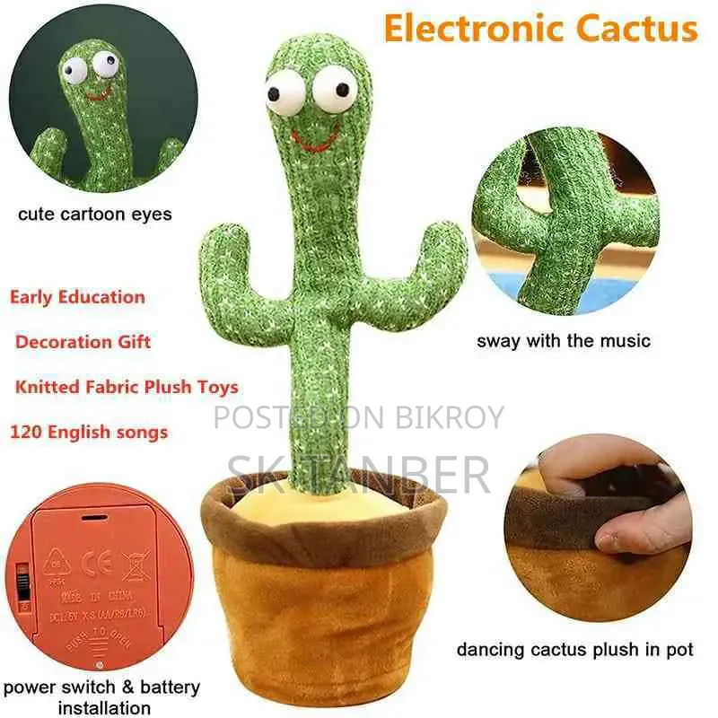 HelloKimi Singing Dancing Cactus Plush Toy for Kids