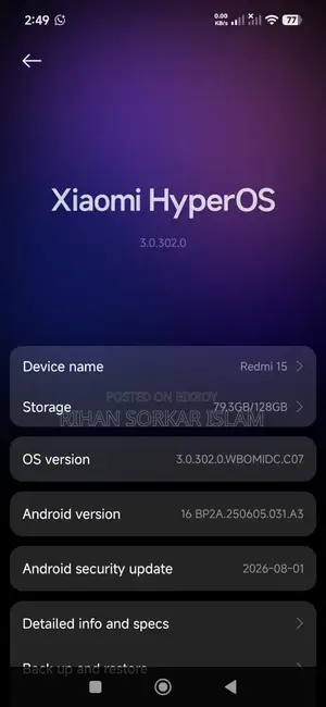 Xiaomi Redmi Note 15 128 GB Silver