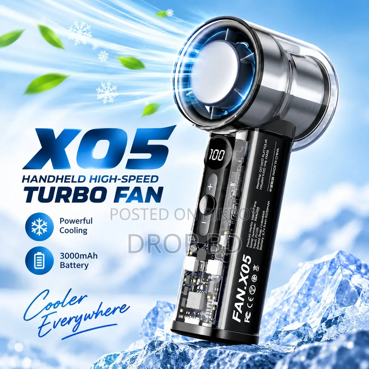 X05 Handheld High-Speed Turbo Cooling Fan