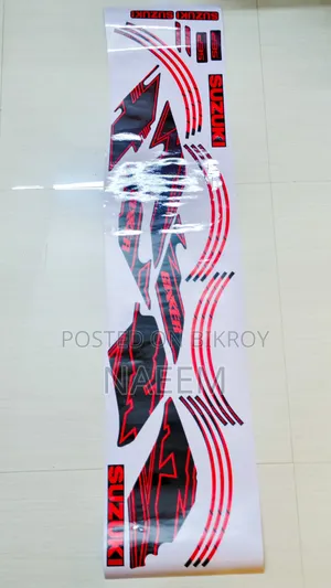 গিক্সার বাইক স্টিকার রেড