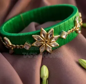 Green Grace With a Touch of Kundan Shine.💚✨