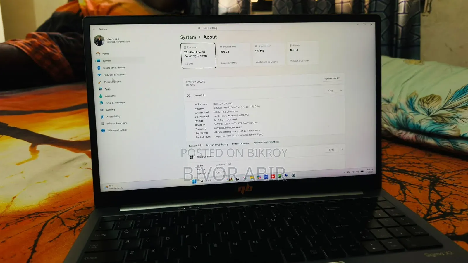 Laptop 16GB Intel Core i5 HDD 512GB