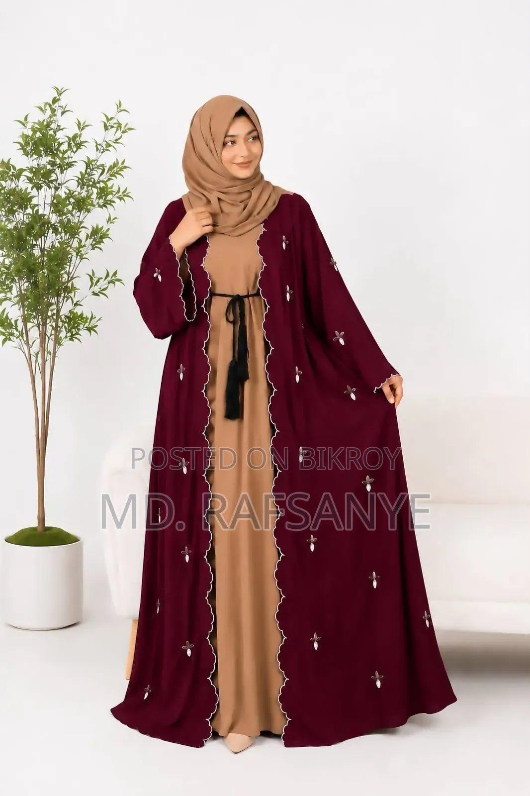Shiuli Separated Koti Embroidery Burqa