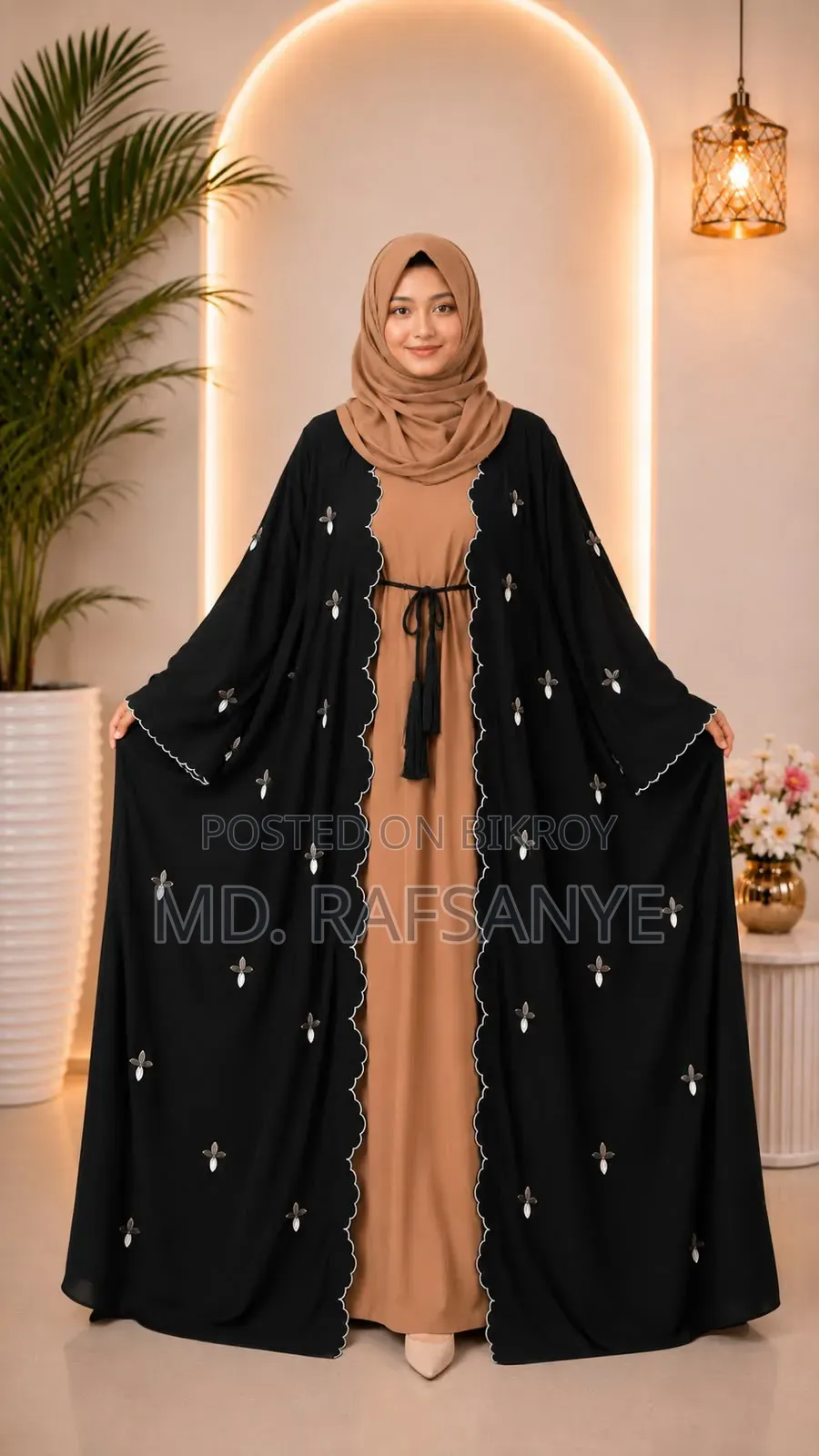 Shiuli Separated Koti Embroidery Burqa