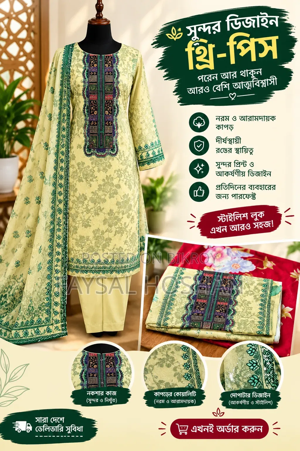 ভালো মানের থ্রি পিস