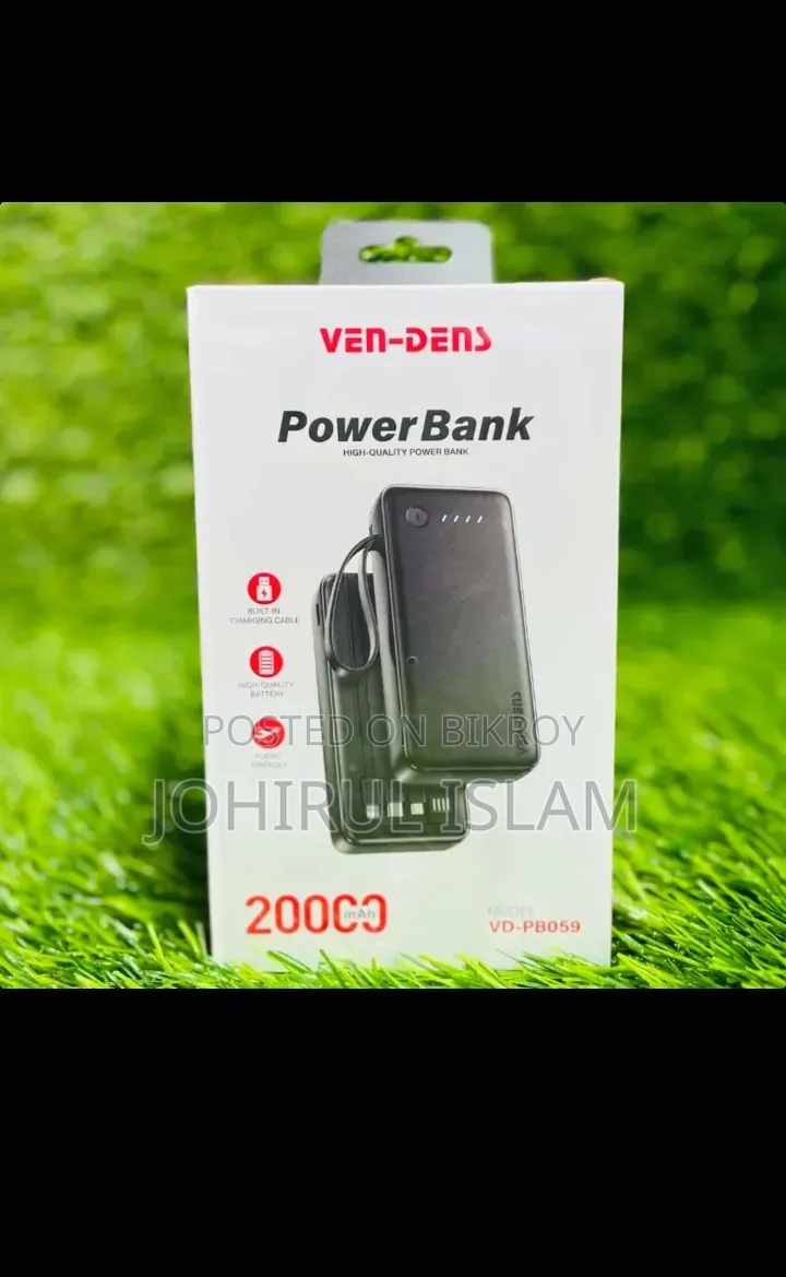 VEN-DENS Brand 20000mAh Power Bank (Model: VD-PB059)