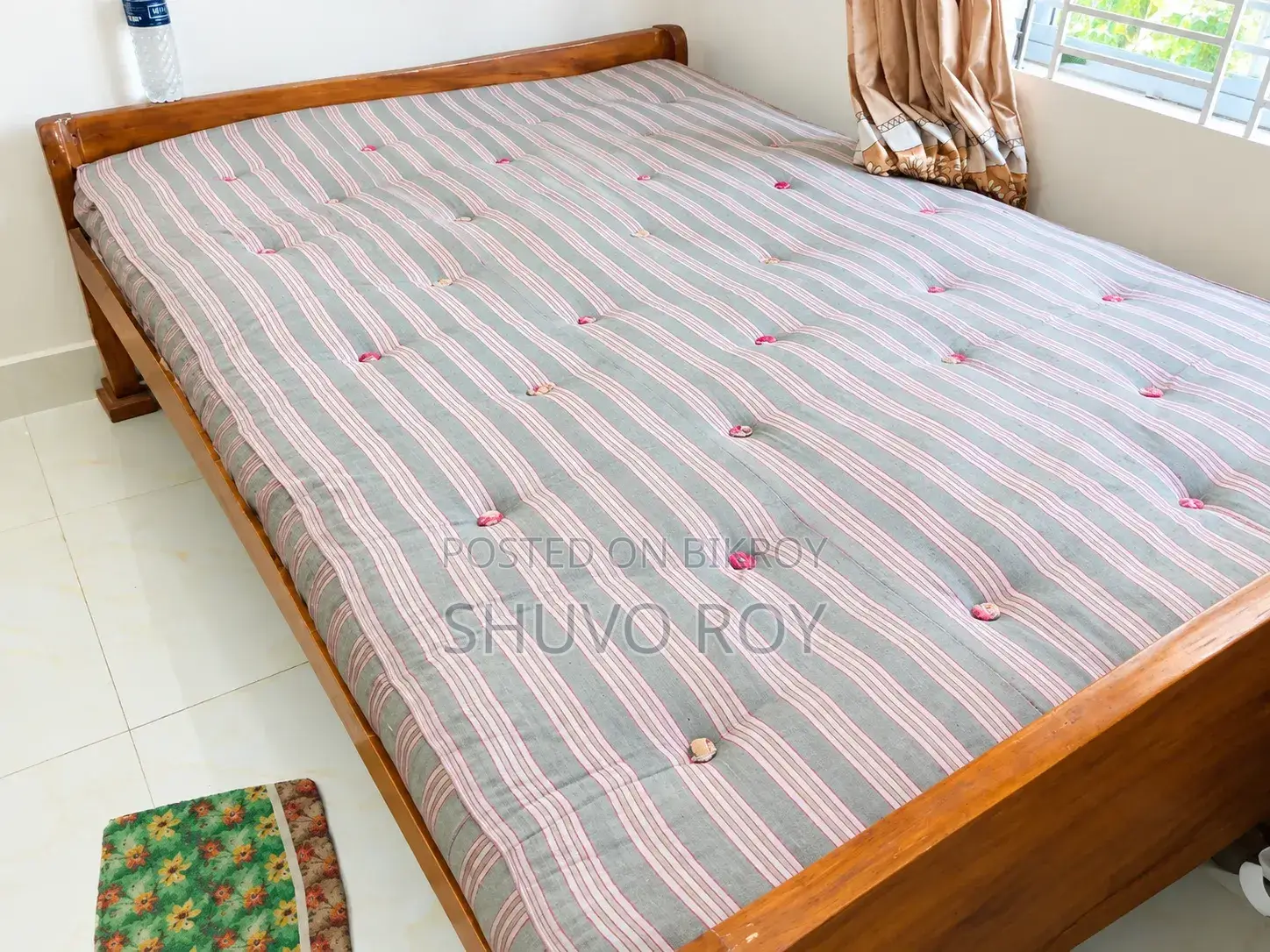 Wooden Bed and Mattress