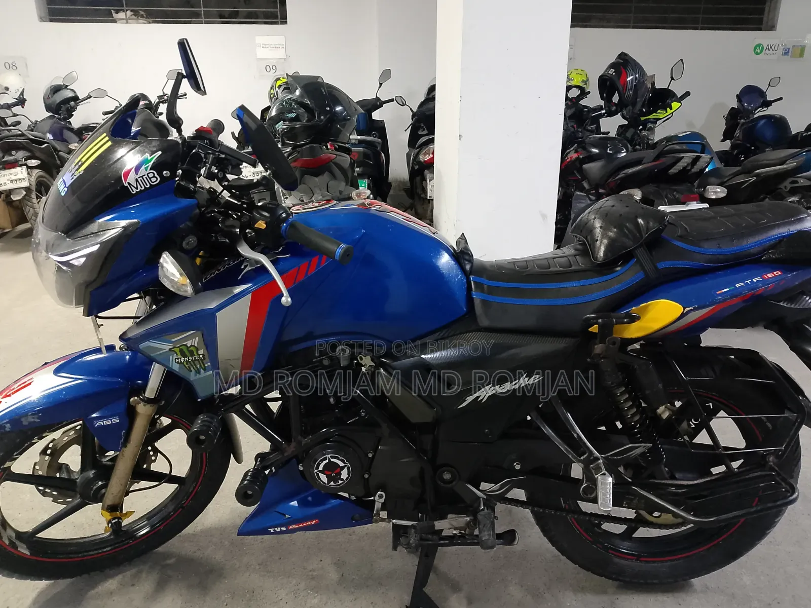 TVS Apache RTR 160 2v Refresh X-connect 2018 Blue