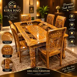 Chittagong Teak Wood Dining Table Set