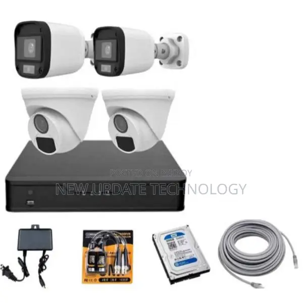 Hikvision 4-CH Night Vision 4-Pcs CCTV Camera Package