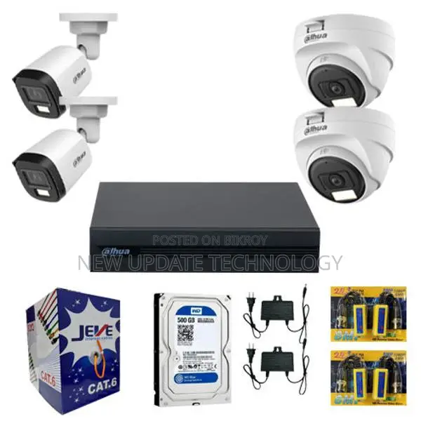 Dahua 4-Pcs 2-MP Full Color & Audio Camera CCTV Package