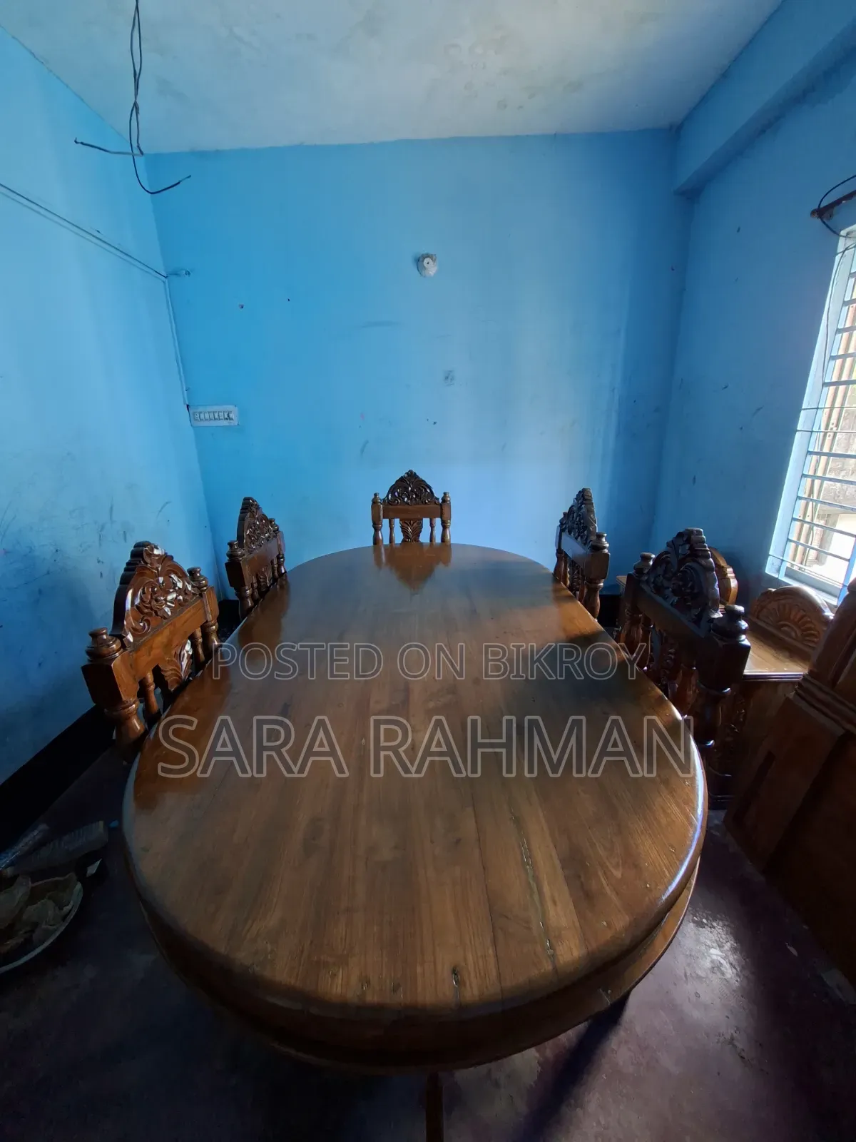 Burmese Teak Wood Dining Table Set