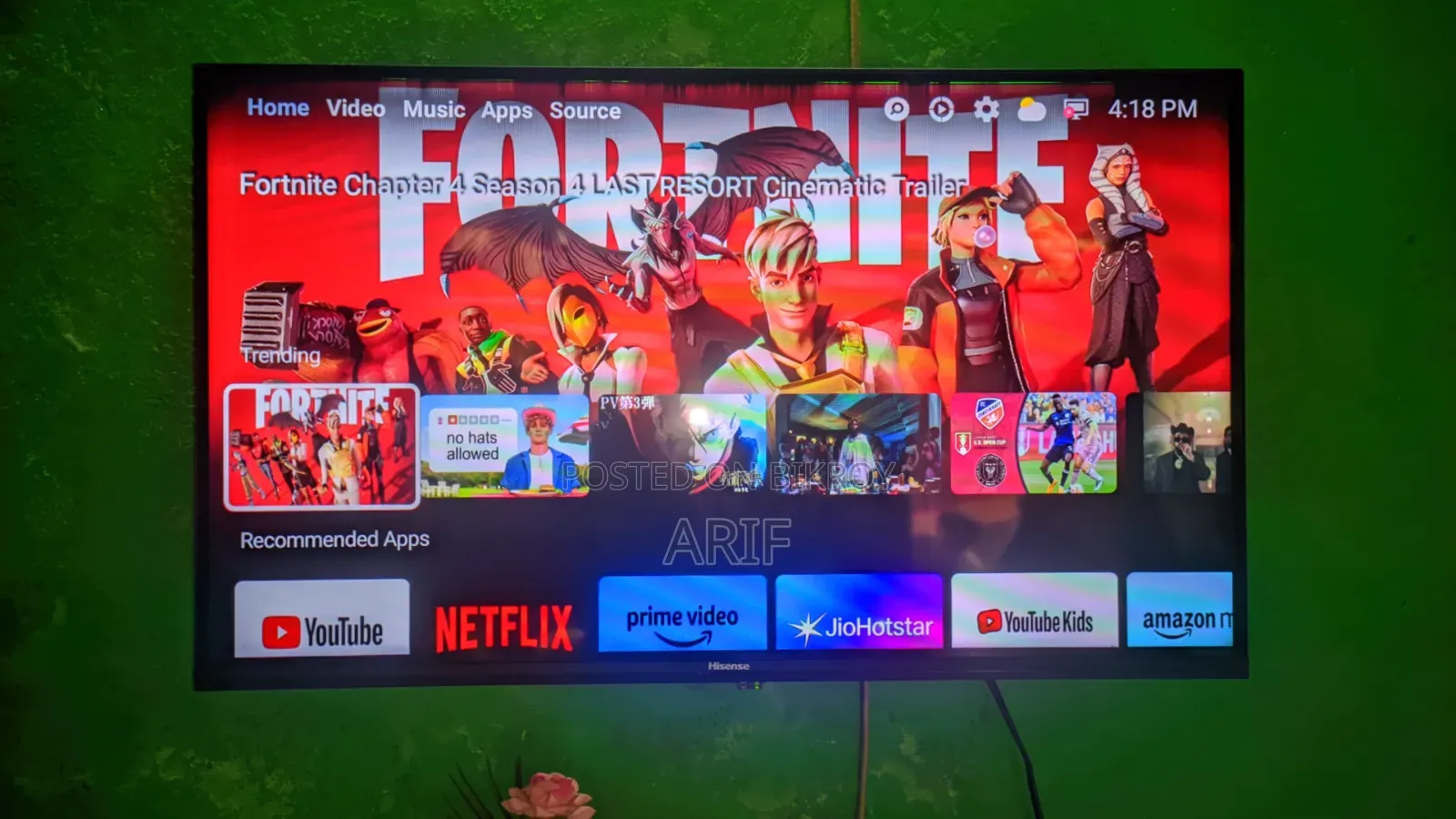 ৩২" হাইসেন্স বর্ডারলেস অ্যান্ড্রয়েড টিভি