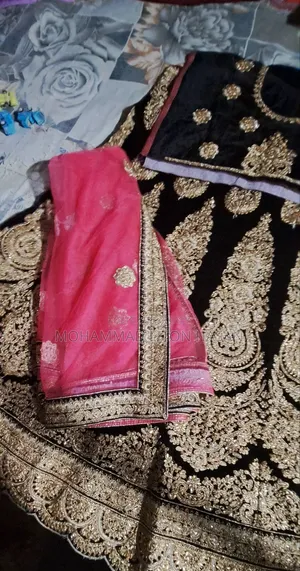Black-Gold Heavy Zardozi Bridal Lehenga