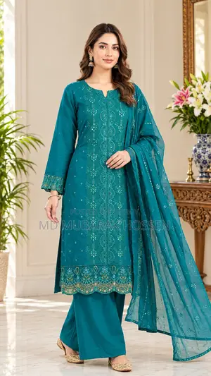 Cotton Unstitched Three Piece