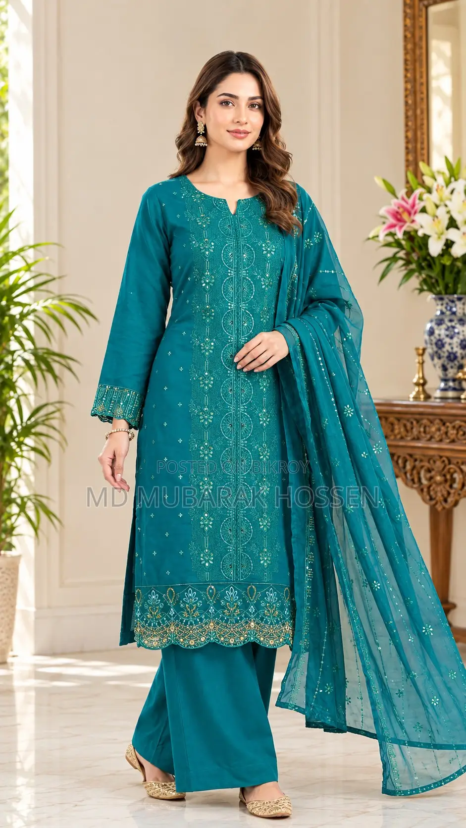 Cotton Unstitched Three Piece