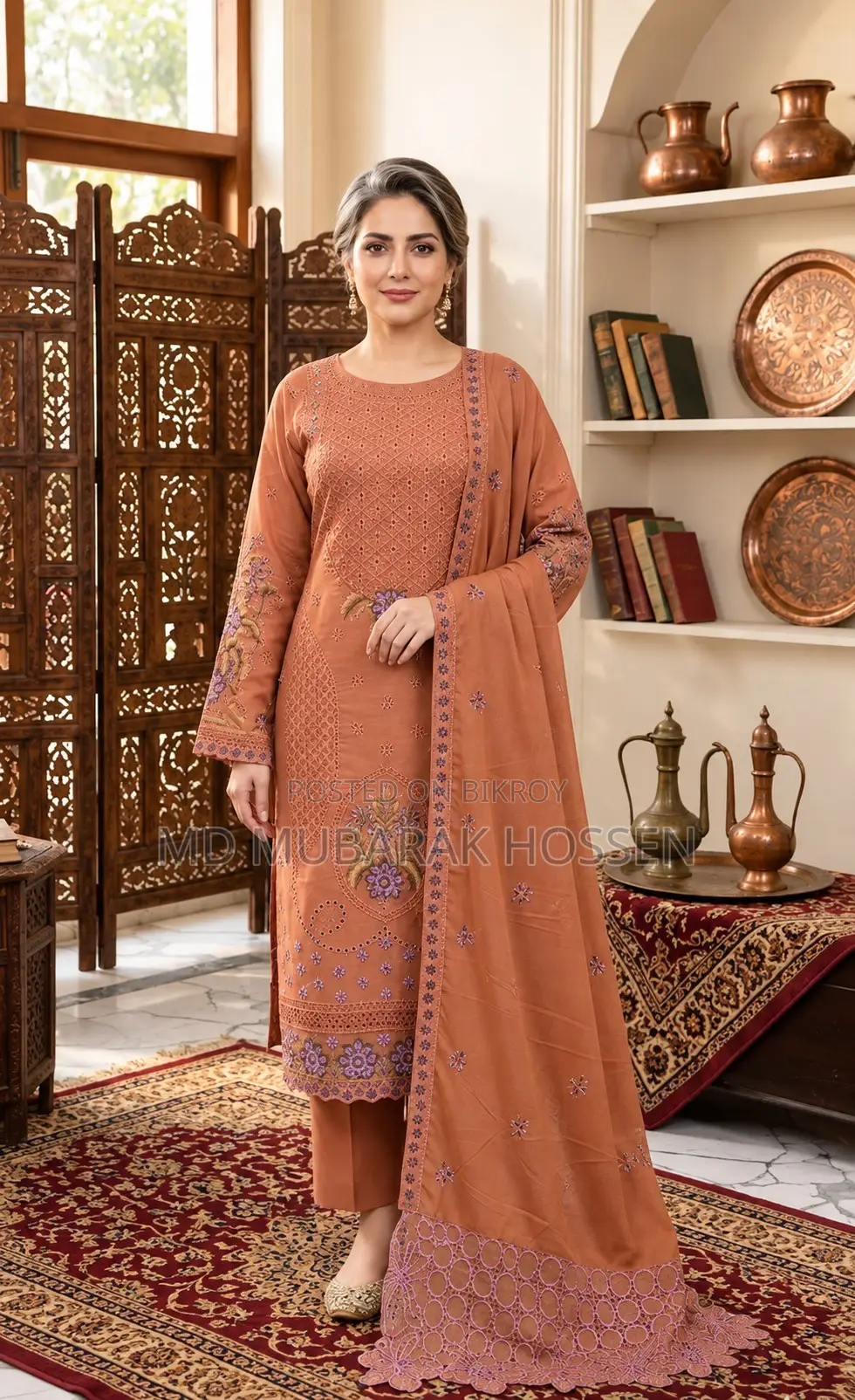Cotton Unstitched Three Piece