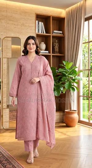 Cotton Unstitched Three Piece