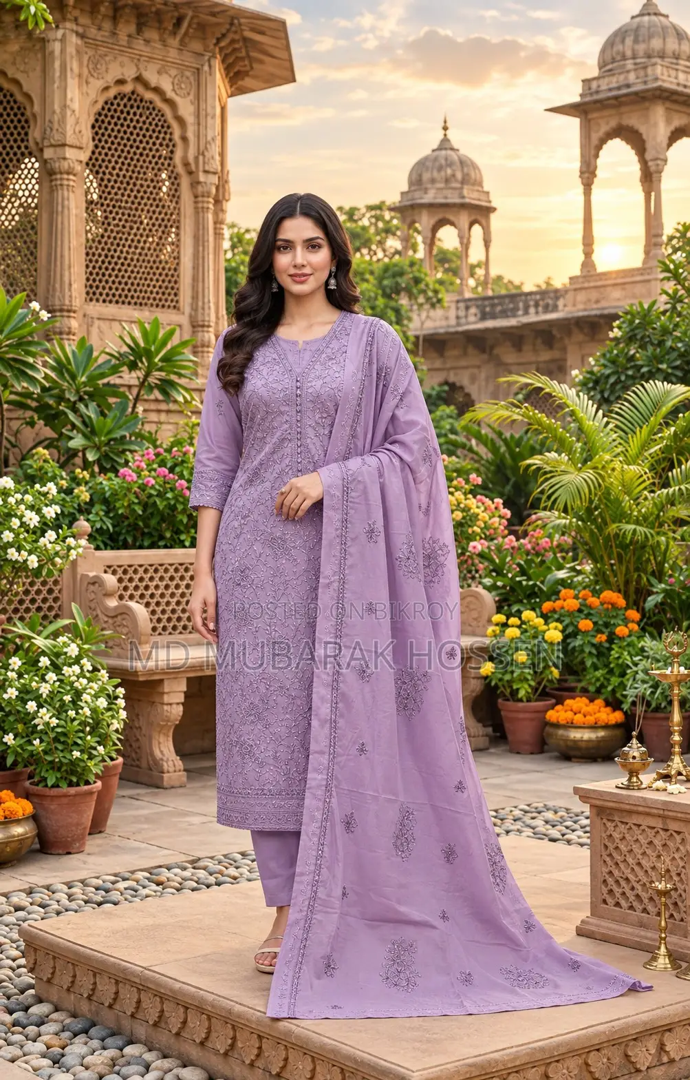 Cotton Unstitched Three Piece