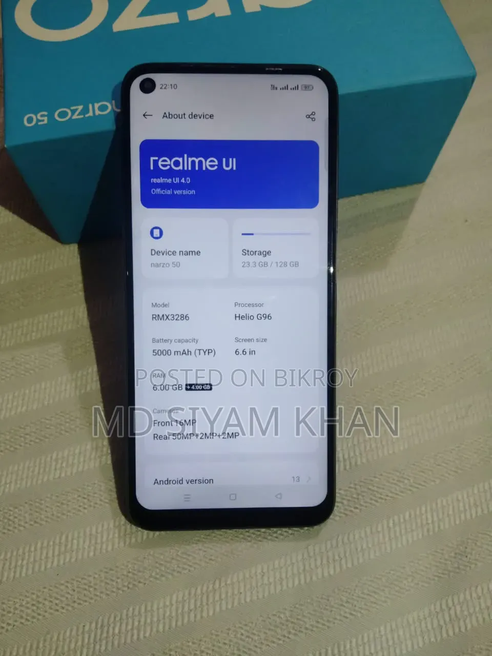 Realme Narzo 50 128 Gigabytes Blue