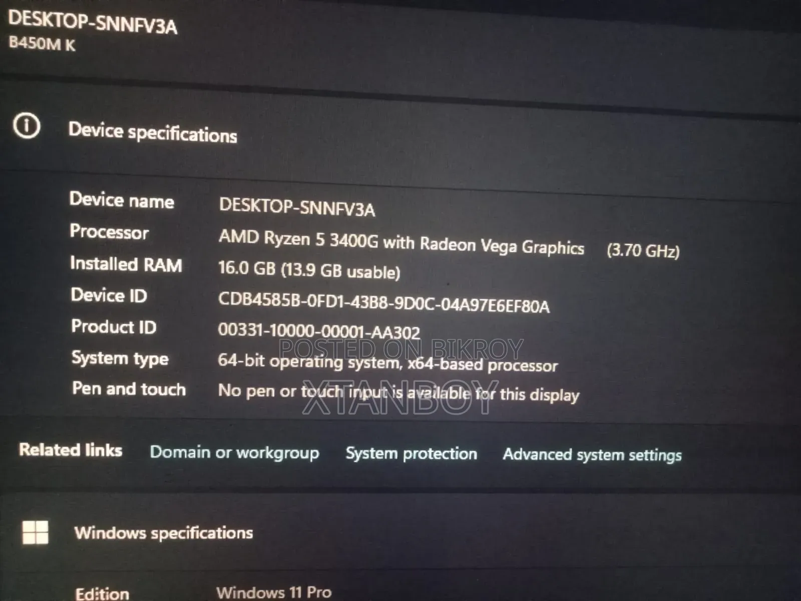 Desktop Computer Gigabyte 16GB AMD Ryzen 5 SSD 512GB