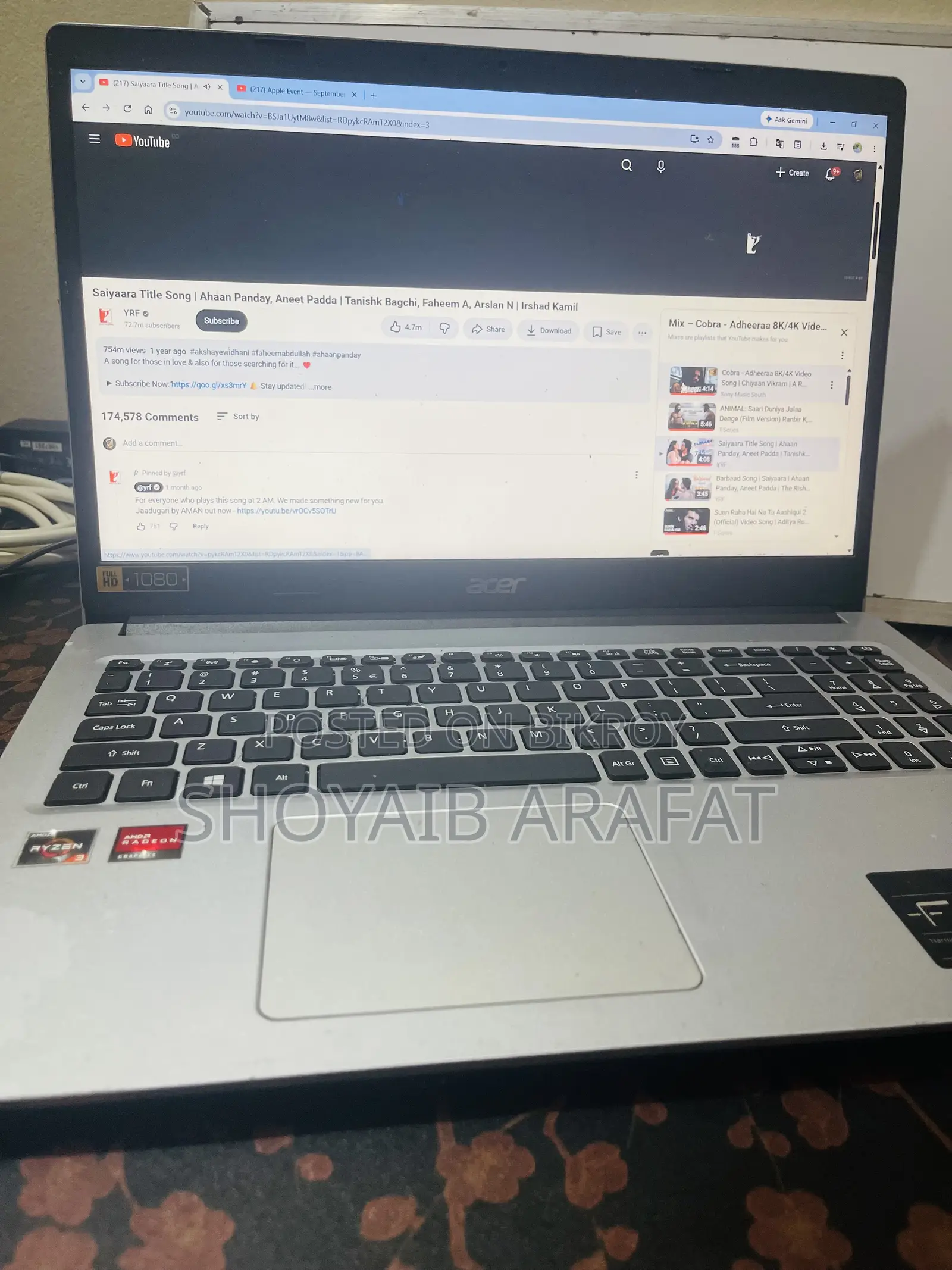 Laptop Acer Aspire 3 12GB AMD Ryzen 3 HDD 1T