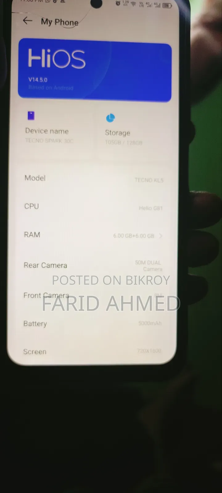 Tecno Spark 30C 128 GB White