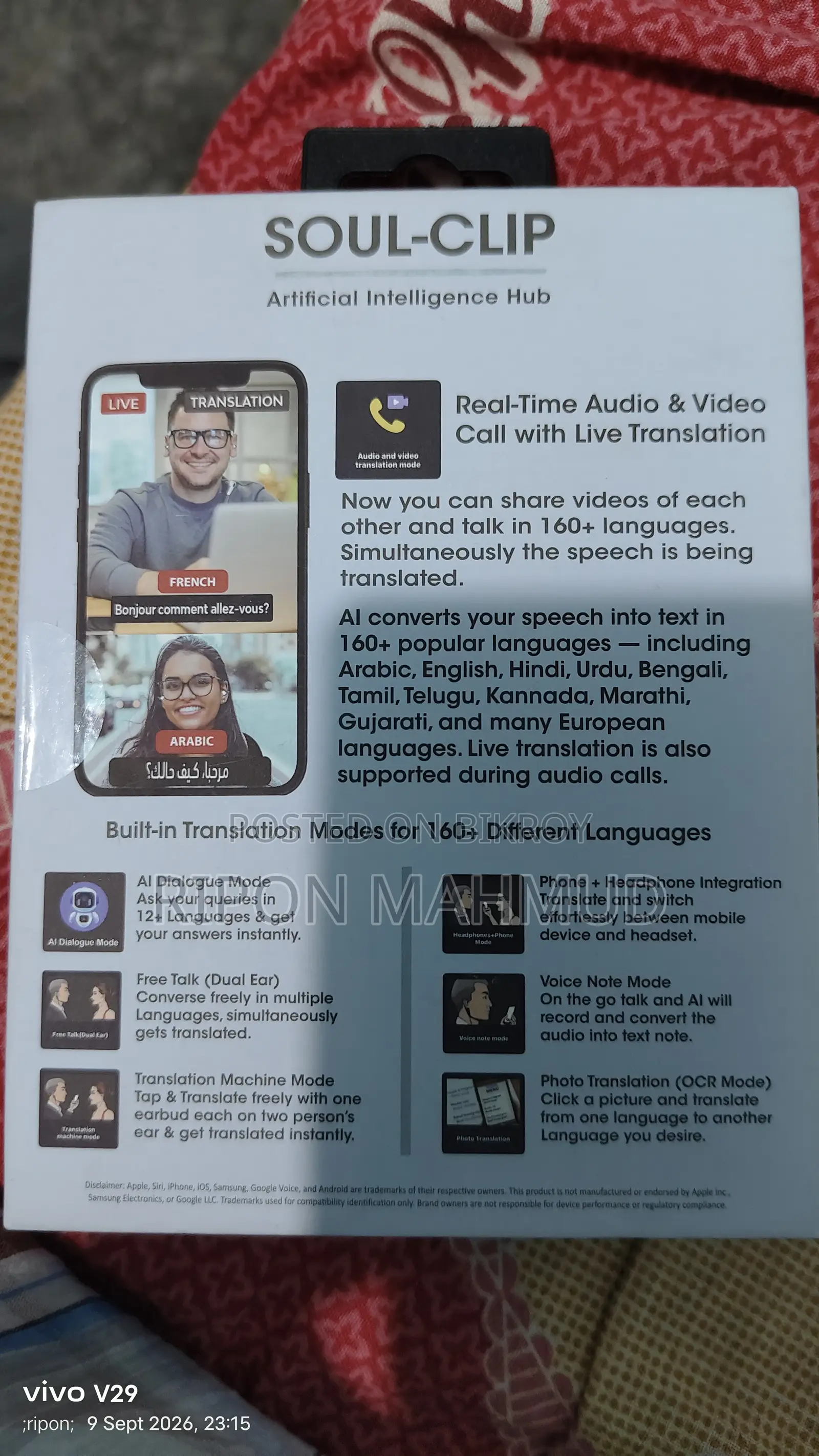 SOUL AI Translator Earbuds - 144 Languages Translation - Brand New Intact Box*