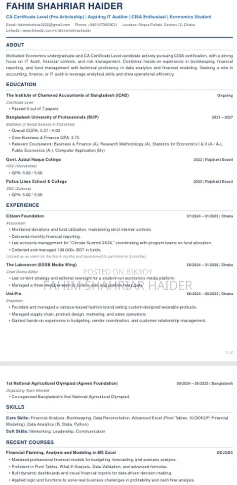 Country Manager for the Bangladesh Market