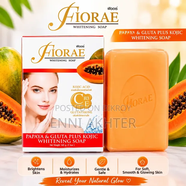 FIORAE Papaya & Gluta Plus Kojic Whitening Soap