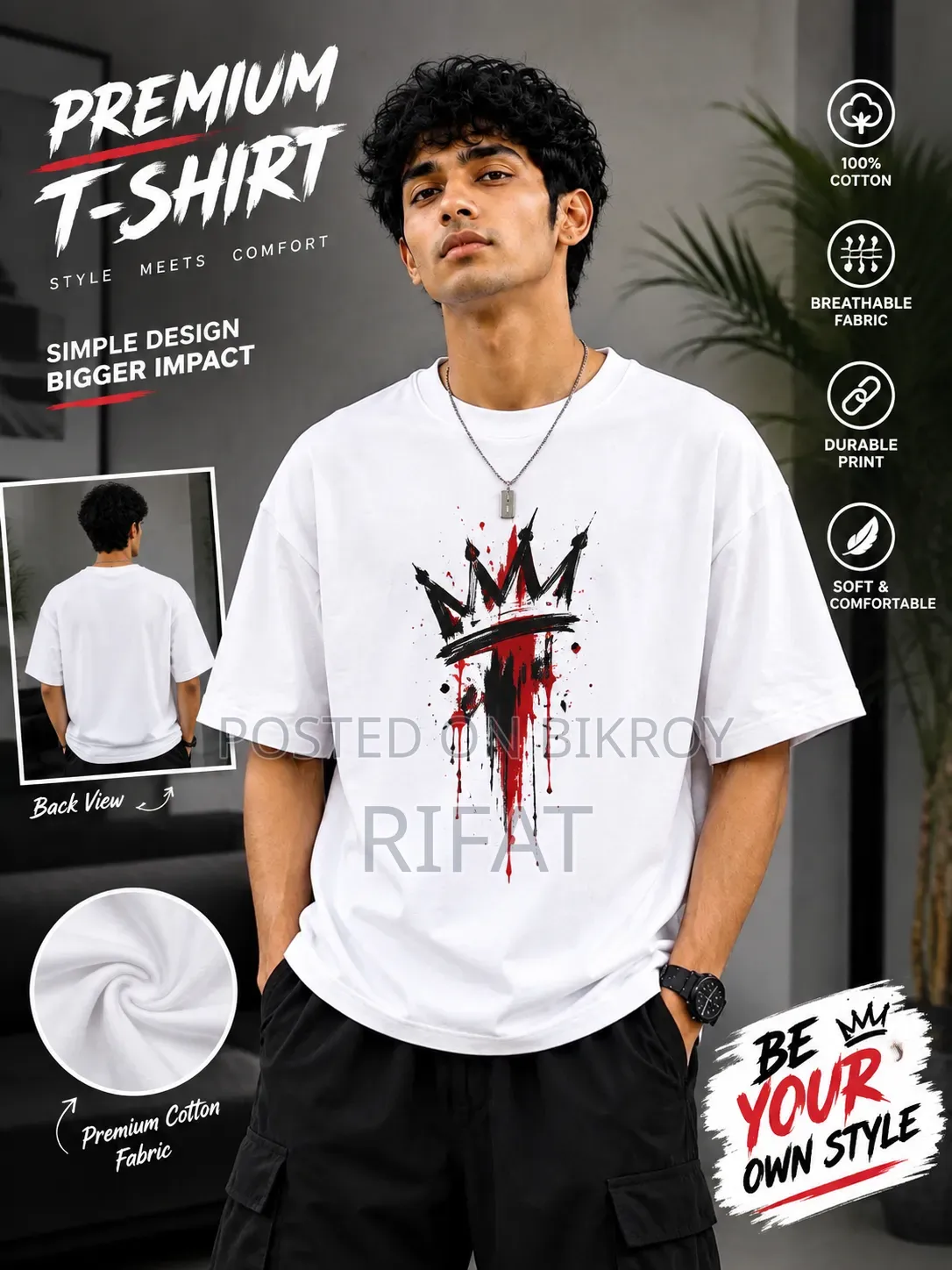 Premium Cotton Drop Shoulder T-shirt
