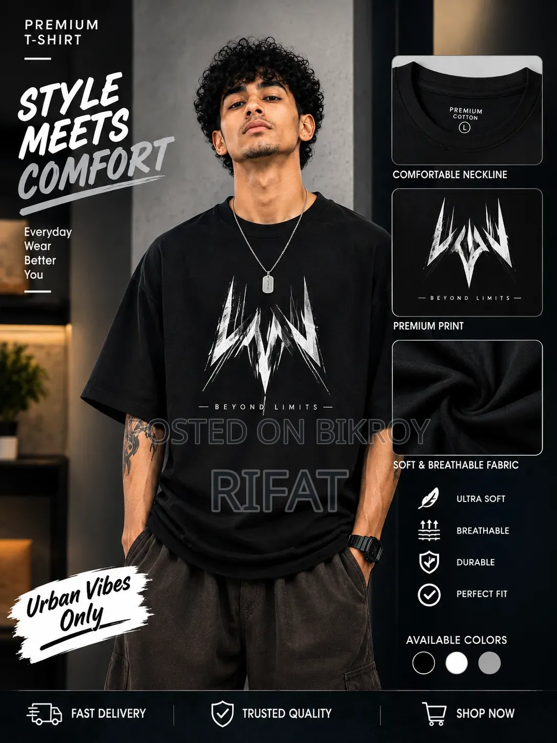 Premium Cotton Drop Shoulder T-shirt