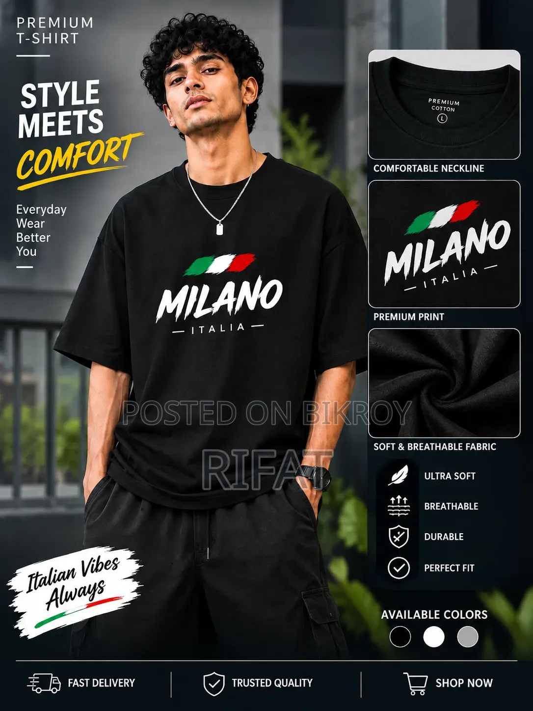 Premium Cotton Drop Shoulder T-shirt
