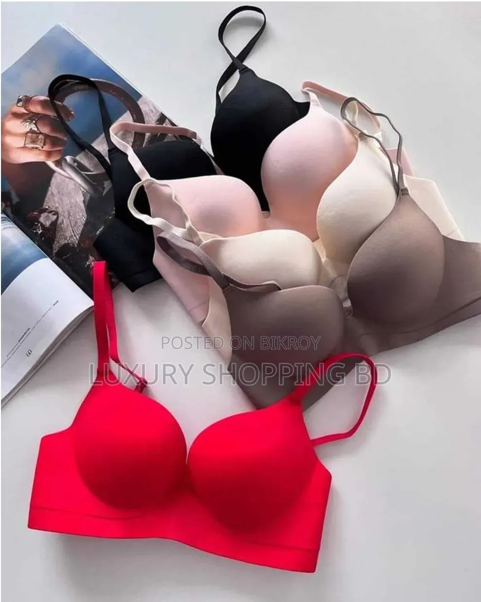 Women’s Seamless Wireless Push Up Bra – Soft Padded Everyday Bra