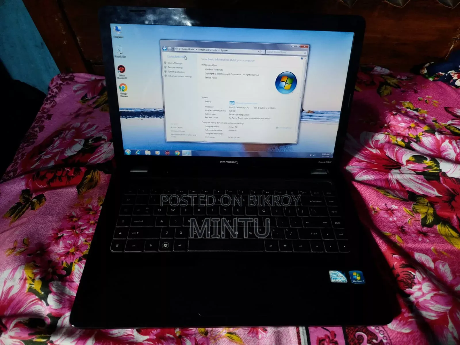 Laptop HP Compaq Presario CQ62 4GB Intel Celeron SSD 128GB