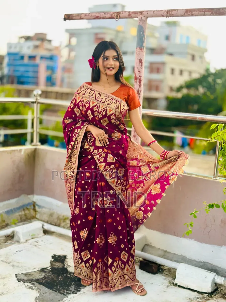 Tencil Jori Jamdani Saree
