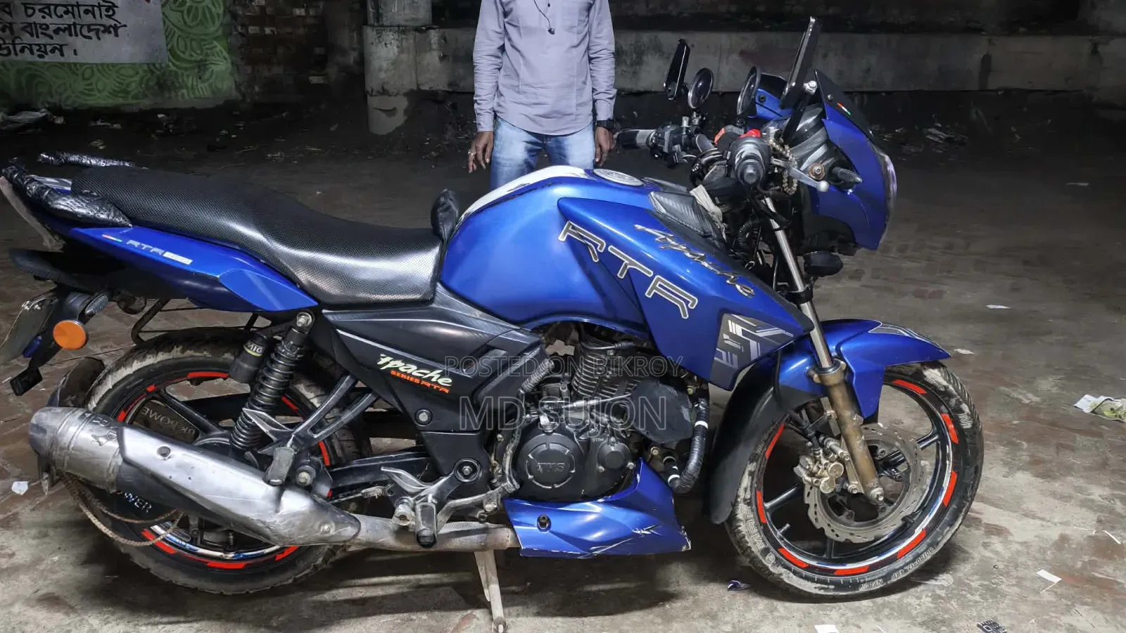 TVS Apache RTR 160 2v Refresh X-connect 2020 Blue