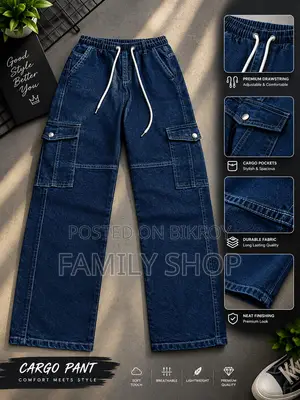 6 Pocket Cargo Denim Baggy Pant