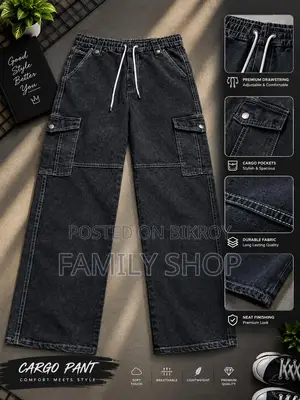 6 Pocket Cargo Denim Baggy Pant