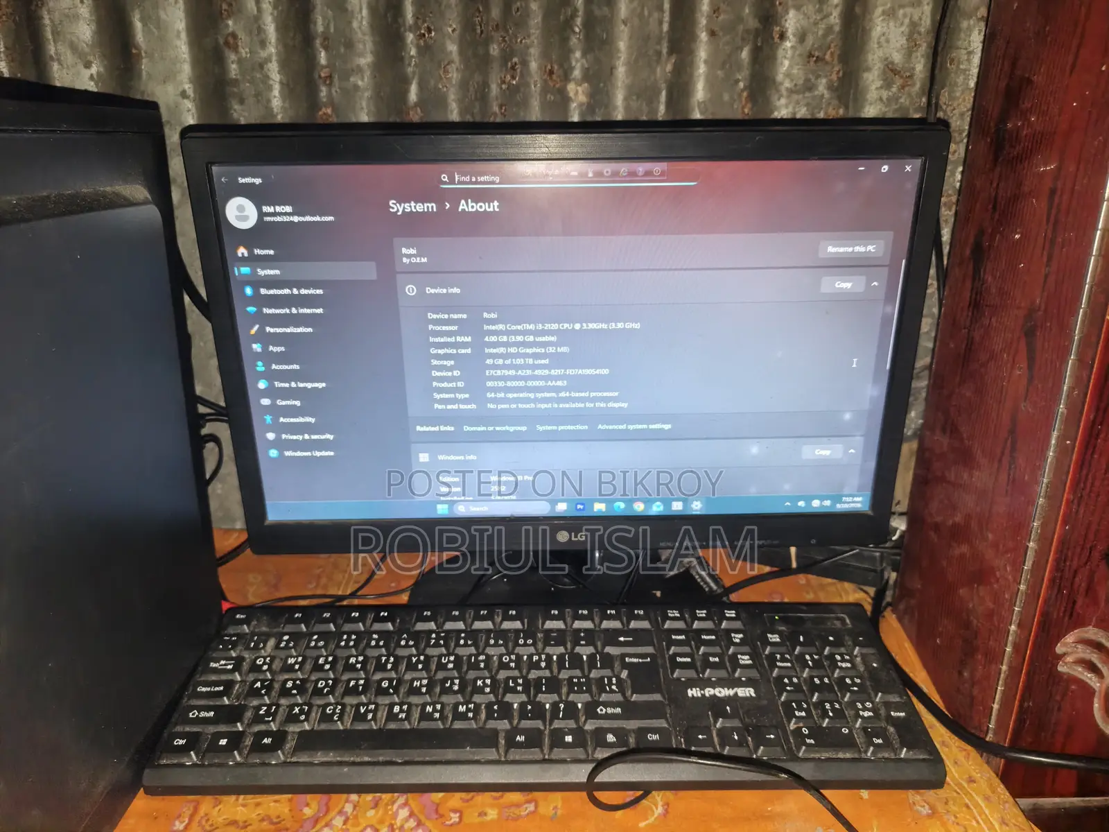 Desktop Computer 4GB Intel Core I3 SSHD+SSD 1T