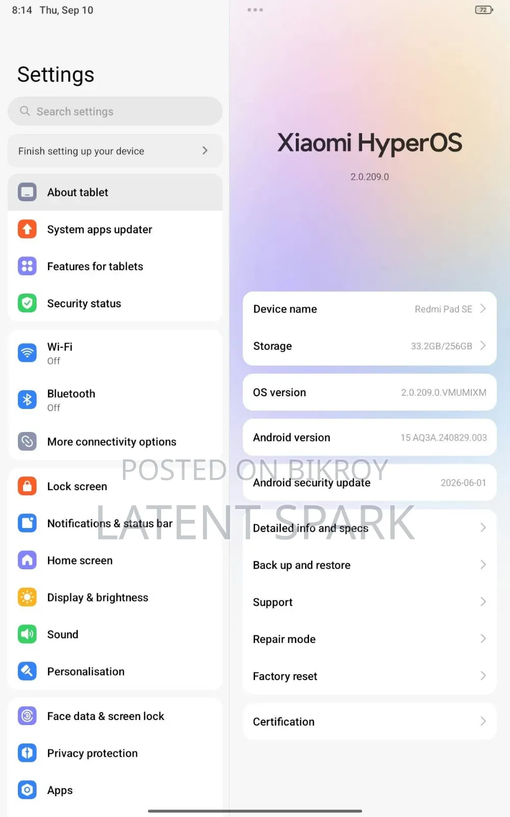 New Xiaomi Redmi Pad SE 11.0 256 GB Gray