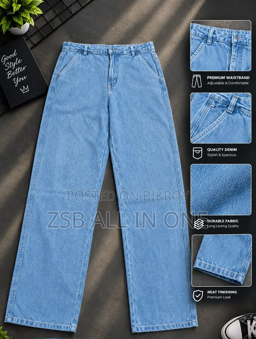 Baggy Cargo Denim Pant for Both Men and Women