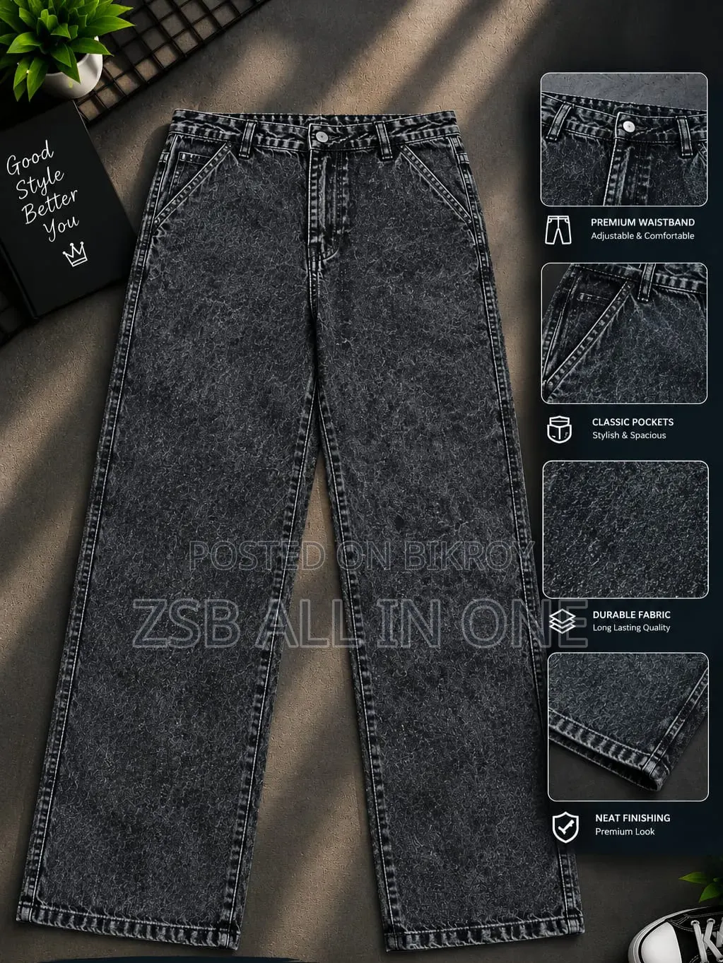 Baggy Cargo Denim Pant for Both Men and Women