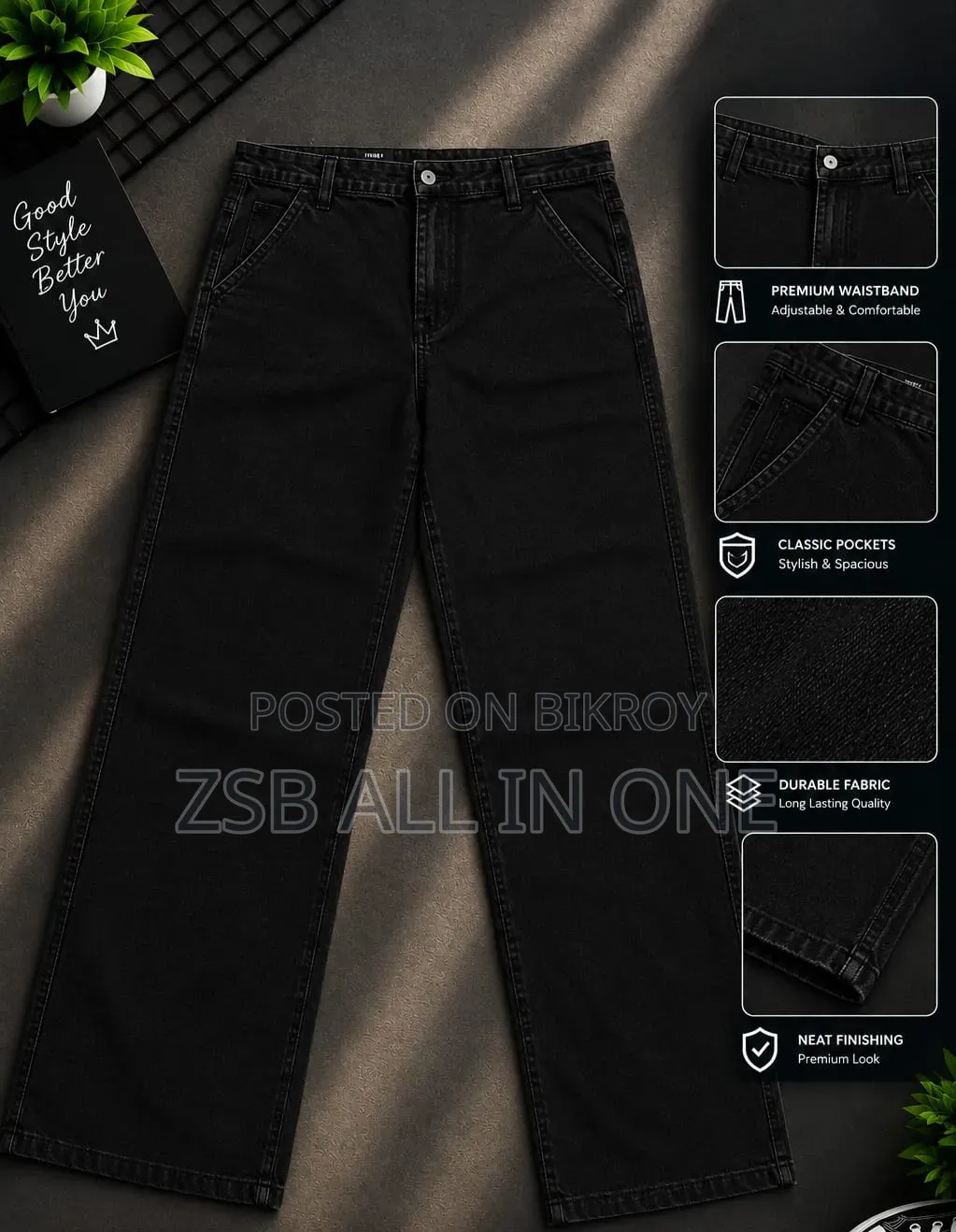 Baggy Cargo Denim Pant for Both Men and Women