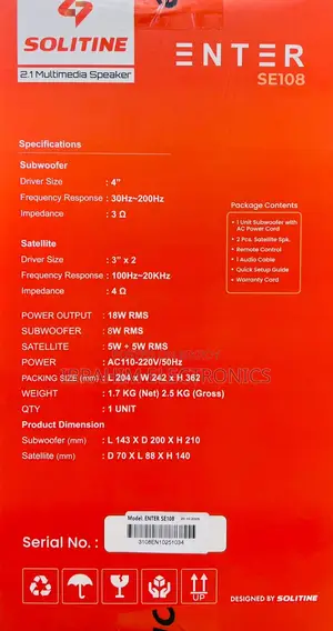 Solitine 2.1 Multimedia Speaker
