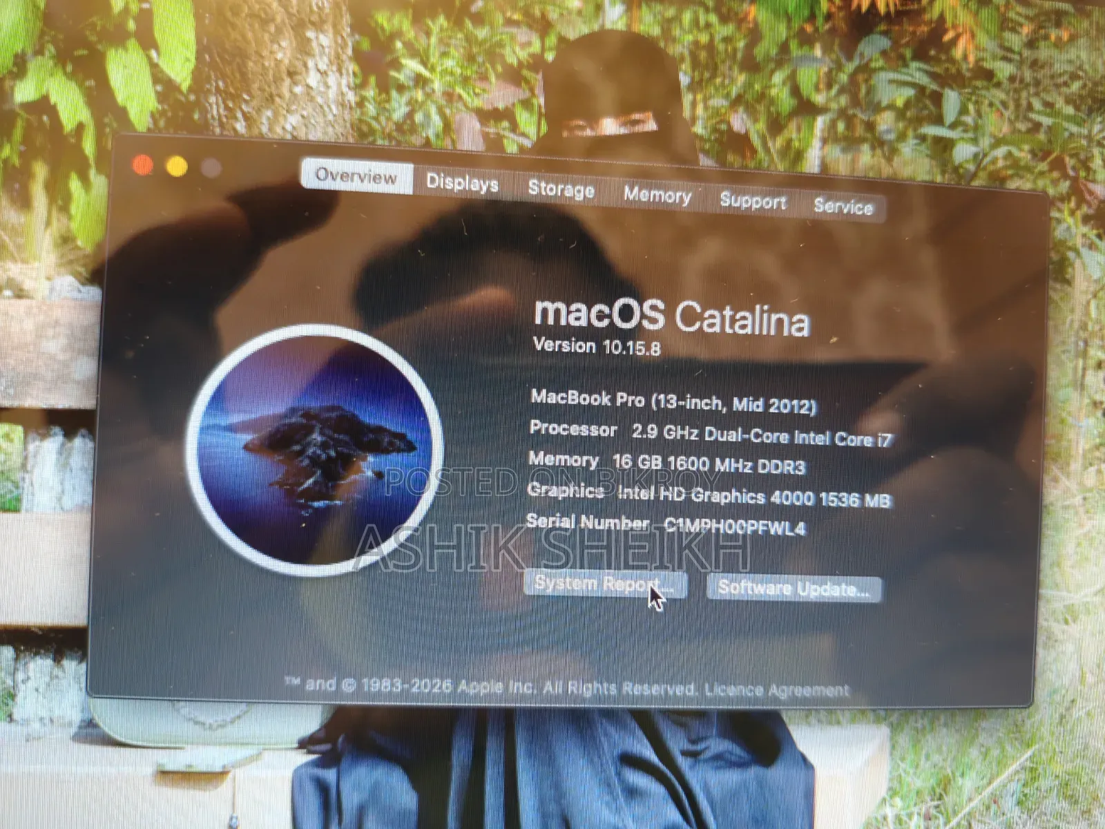 Laptop Apple MacBook 2012 16GB Intel Core I7 SSD 512GB
