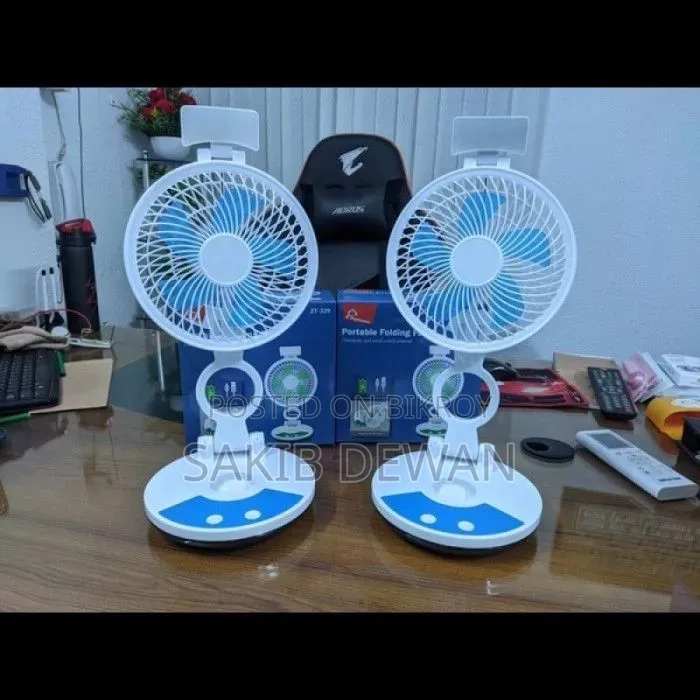 Rechargeable Folding Fan With Led Light