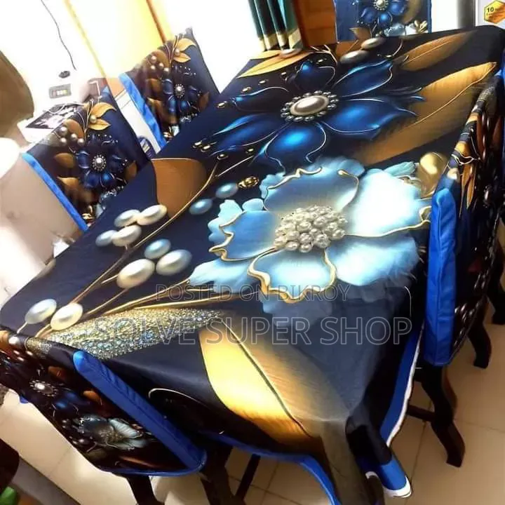  চমৎকার 3d প্রিন্টেড ডাইনিং টেবিল ও চেয়ার কভার সেট 