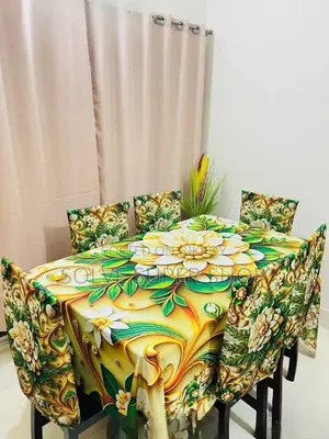  চমৎকার 3d প্রিন্টেড ডাইনিং টেবিল ও চেয়ার কভার সেট 
