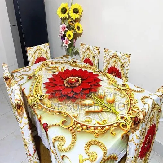 চমৎকার 3d প্রিন্টেড ডাইনিং টেবিল ও চেয়ার কভার সেট 